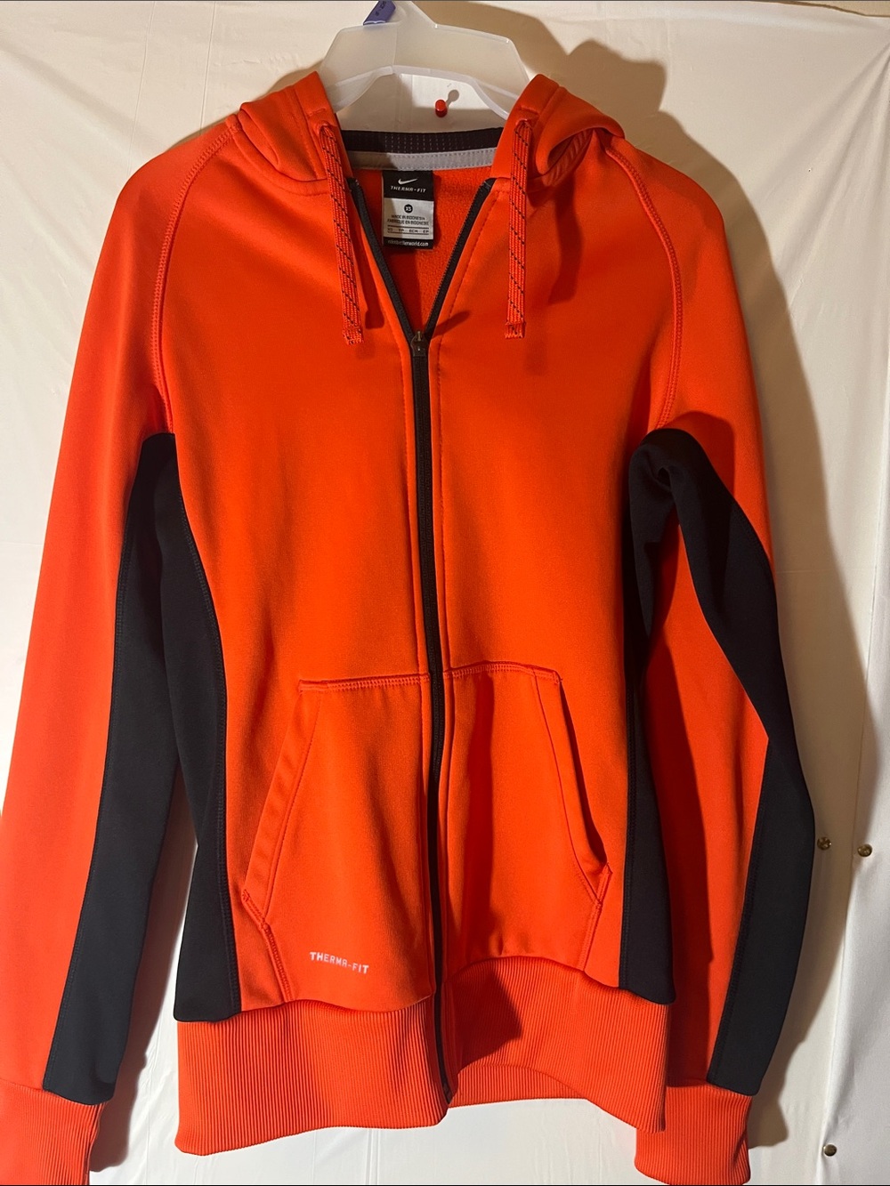 Nike Orange and Black Full-Zip Bomber Hoodie